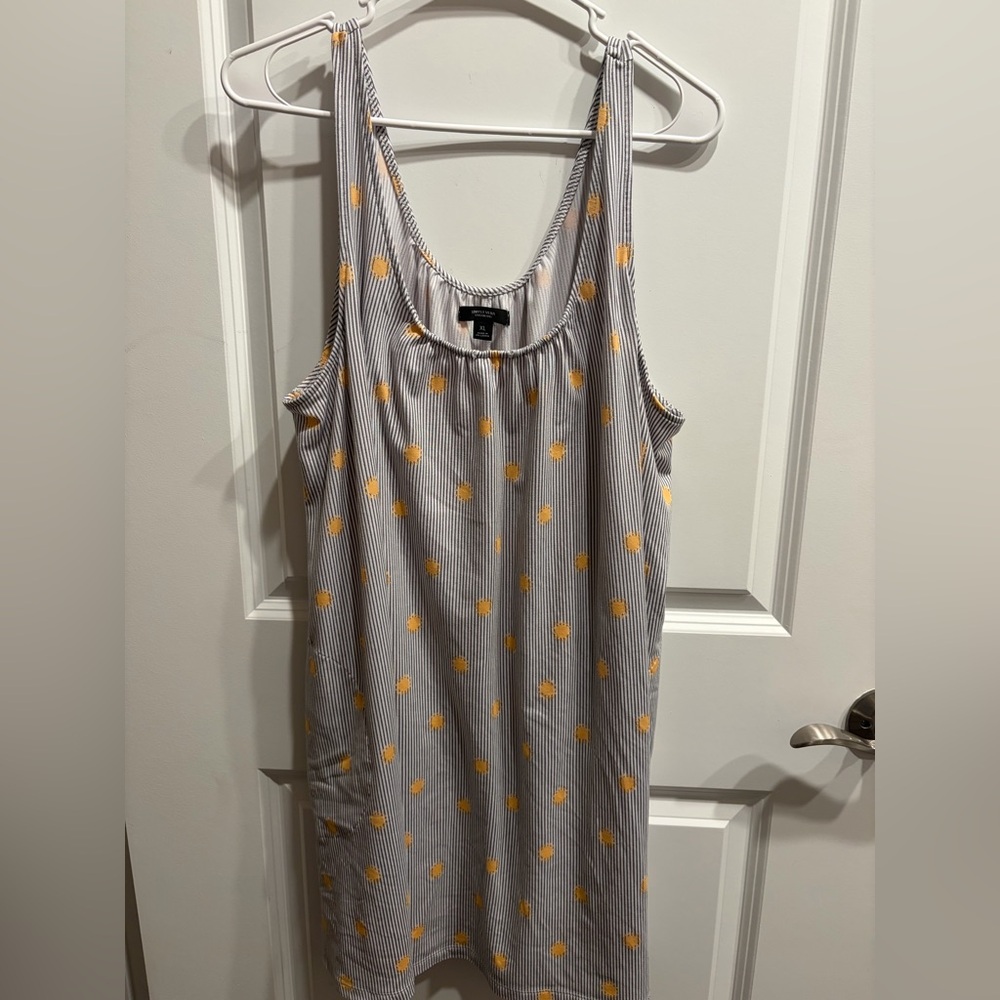 Striped Sleeveless Dress with Yellow Polka Suns